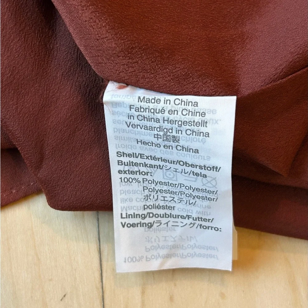 J.Crew Point Sur Popover Ruffle Dress in Burnt Umber/Sienna Brown Size 12 NWT